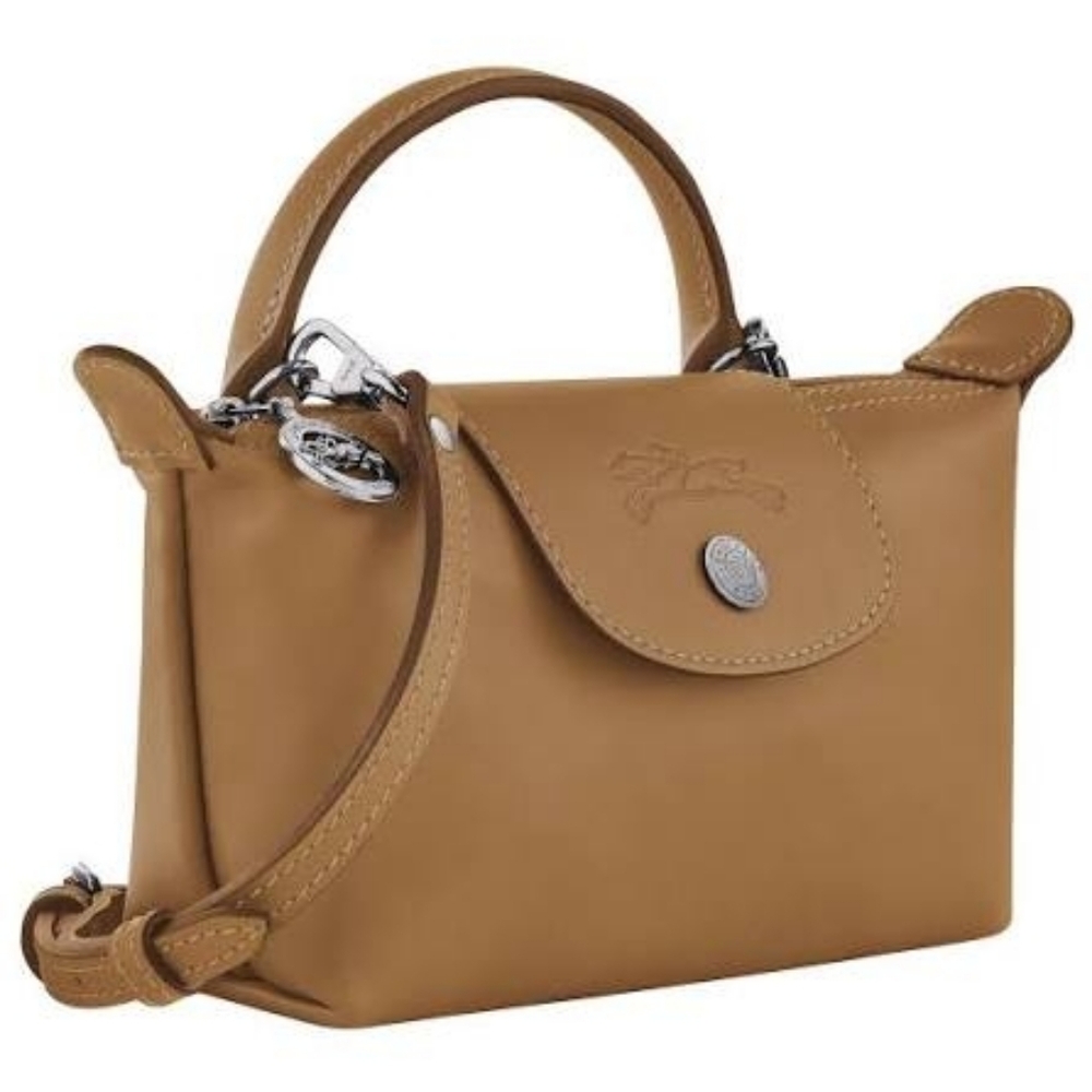 Longchamp Le Pliage Xtra Leather Mini Crossbody Pouch | Tobacco